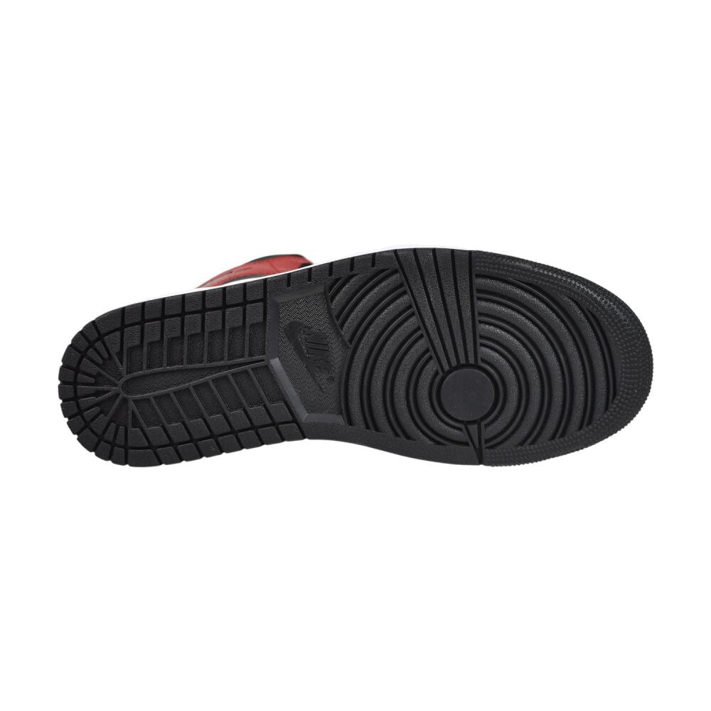 Jordan 1 Mid Men's Shoes Black/Black-Gym Red 554724-069