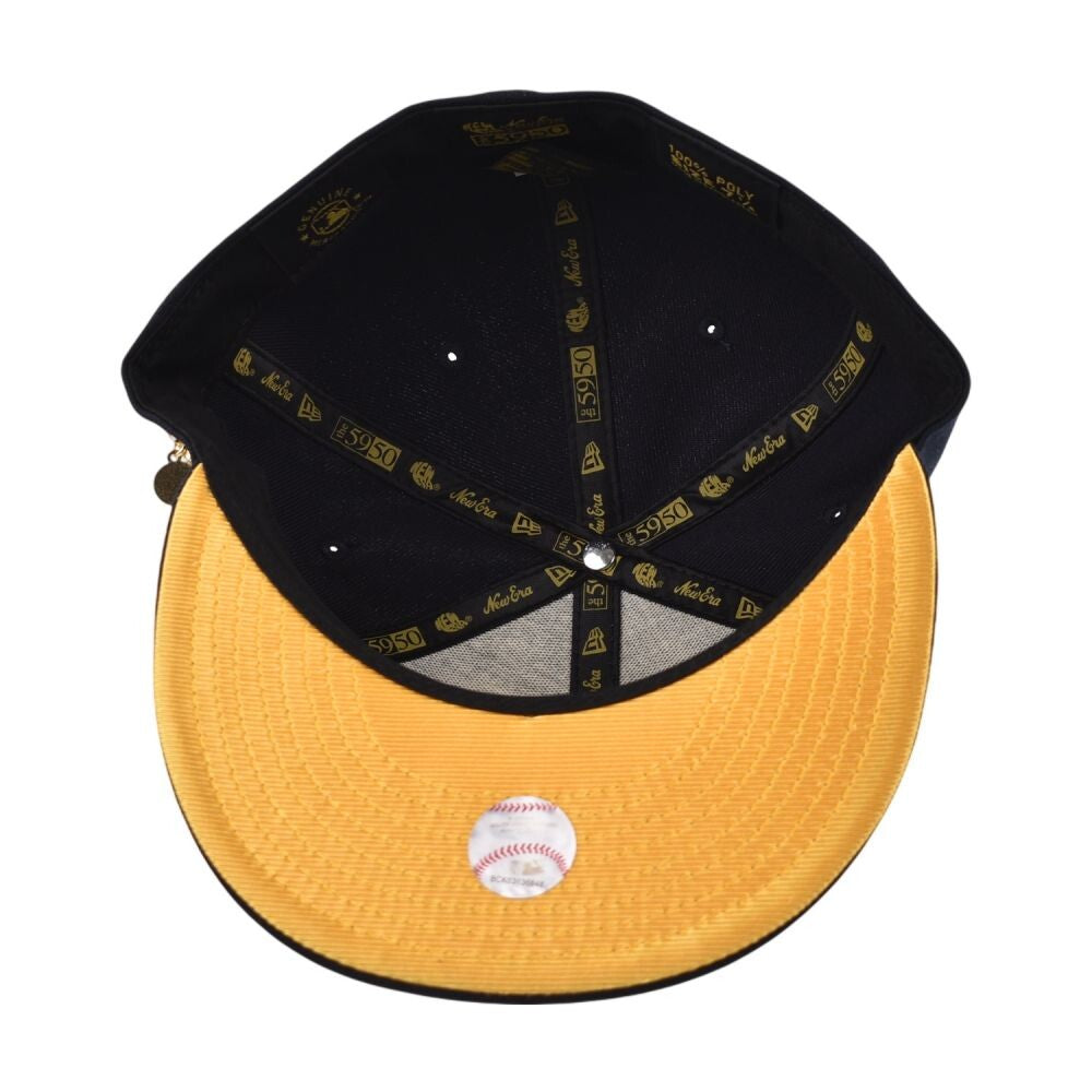 New Era Atlanta Braves 59ifty Men's Fitted Hat Navy/Gold 60750701