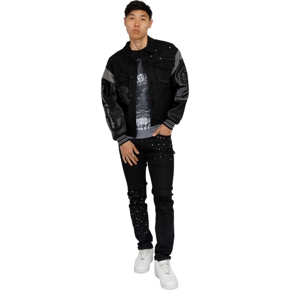 Smoke Rise To Reign Trucker Men's Jacket Glow Black jj26f545-glowblack