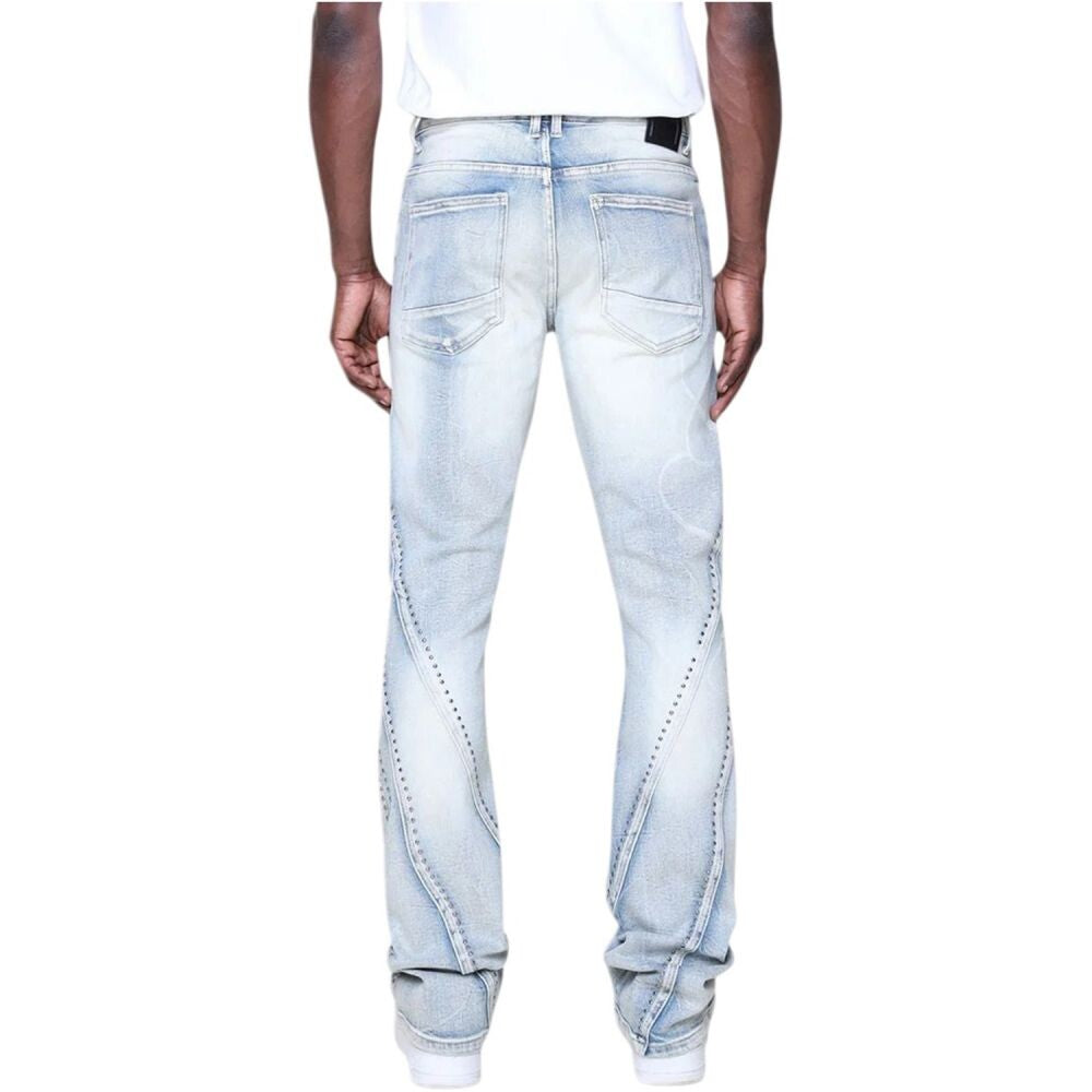 Smoke Rise Barbwire Rhinestone Men's Jeans Cascade Blue jp25637-cb