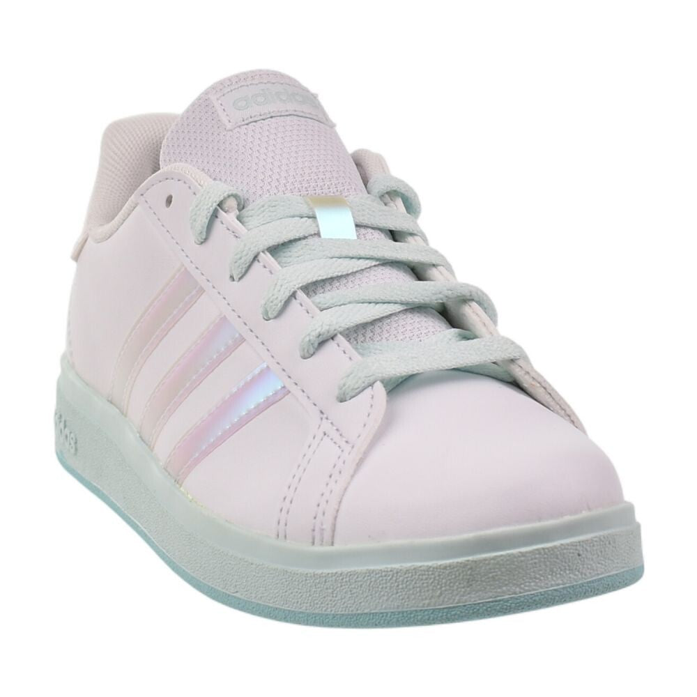 adidas Grand Court Kids Cloudfoam Shoes, Kids Unisex, Size: 3.5, White Flash Aqua