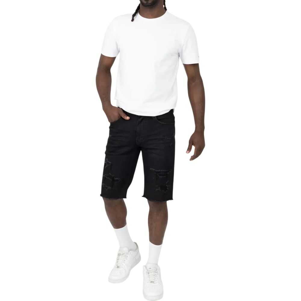 Smoke Rise Essential Denim Men's Shorts Glow Black js24109-gb