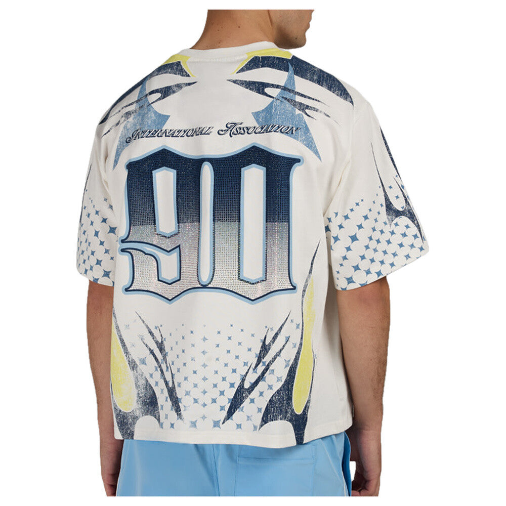 Smoke Rise Republic Rhinestone Boxy Men's T-Shirt Boy Blue kt26s551-bb