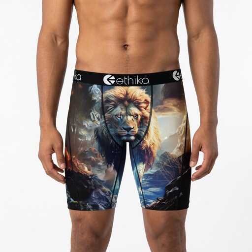 Ethika Lion Hearted Men's Boxers Blue mspaab2607-blu