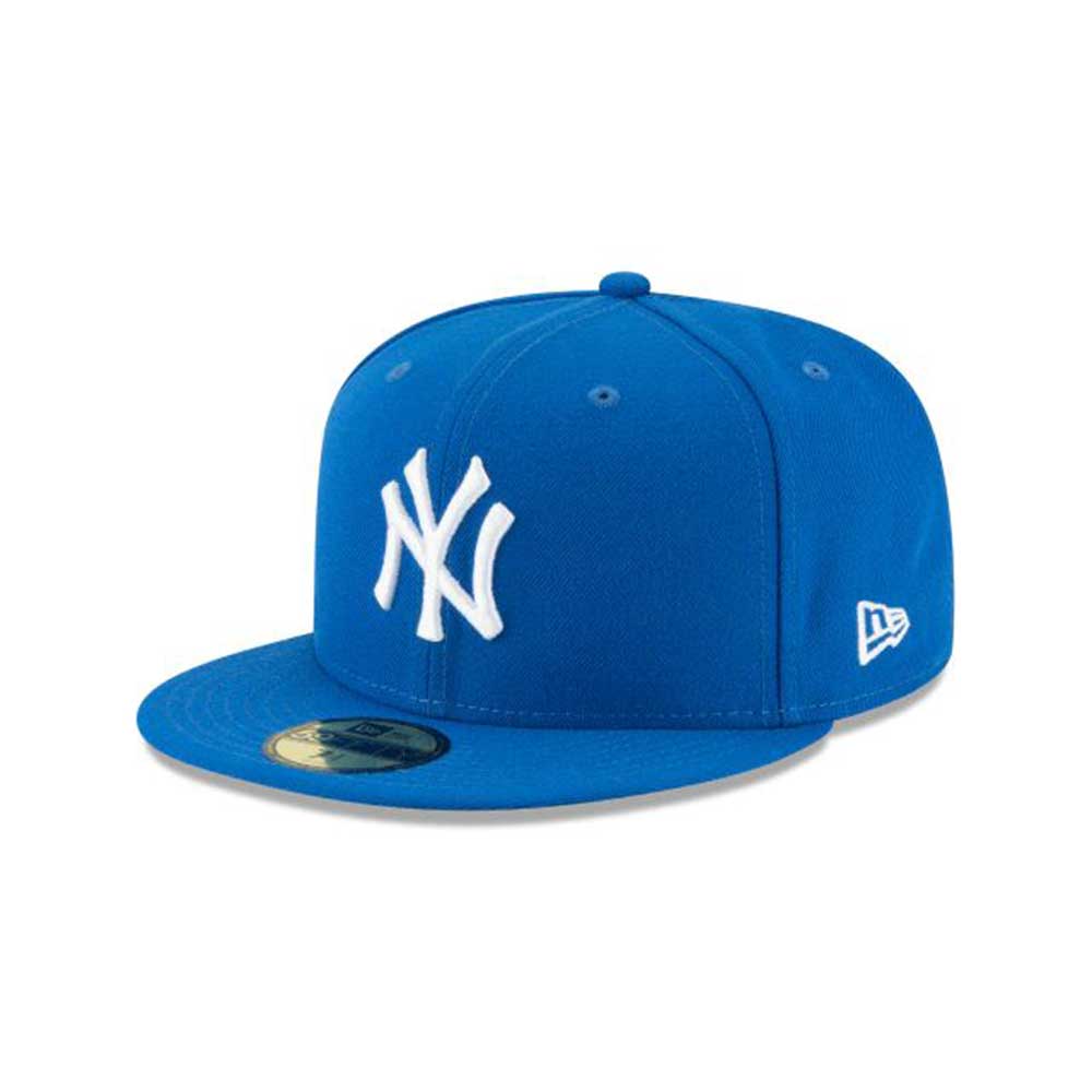 New Era New York Yankees Pin Stripe 59Fifty Men's Fitted Hat White-Blu