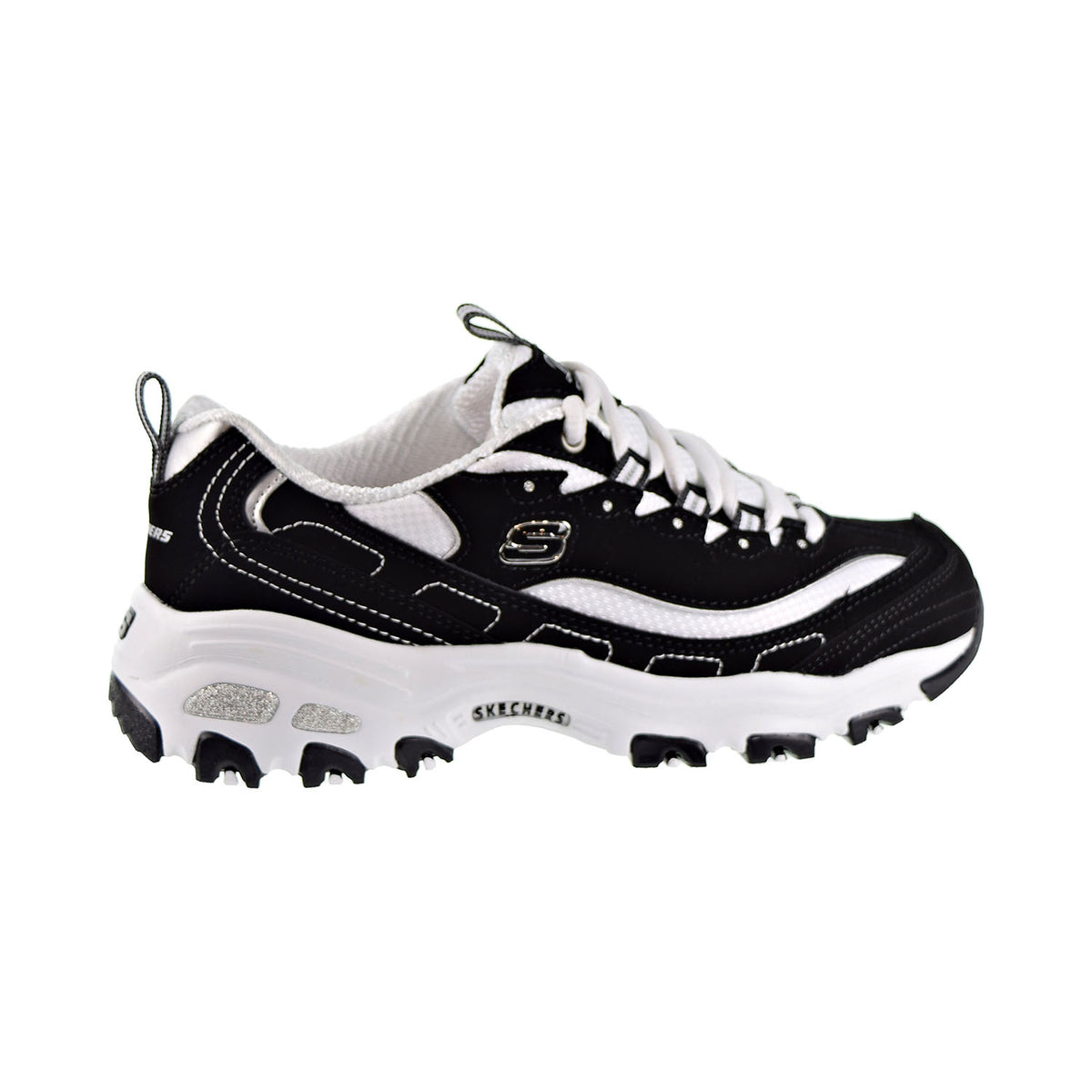 Skechers D'Lites Biggest Fan Memory Foam Sneakers Black/White