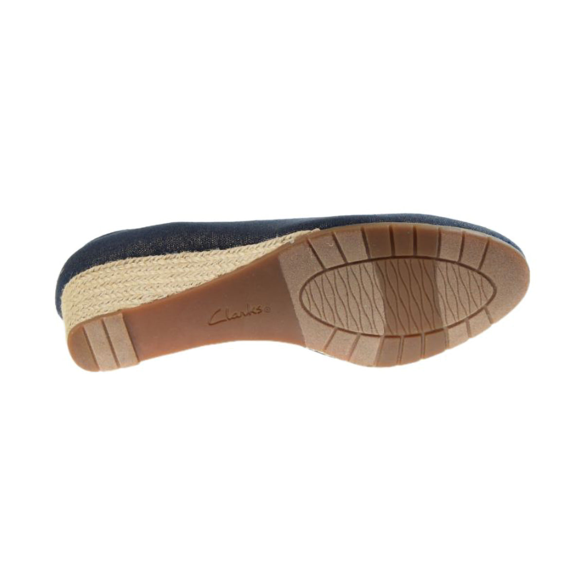 Clarks Mallory Luna Women's Wedge Heel Shoes Navy Textile