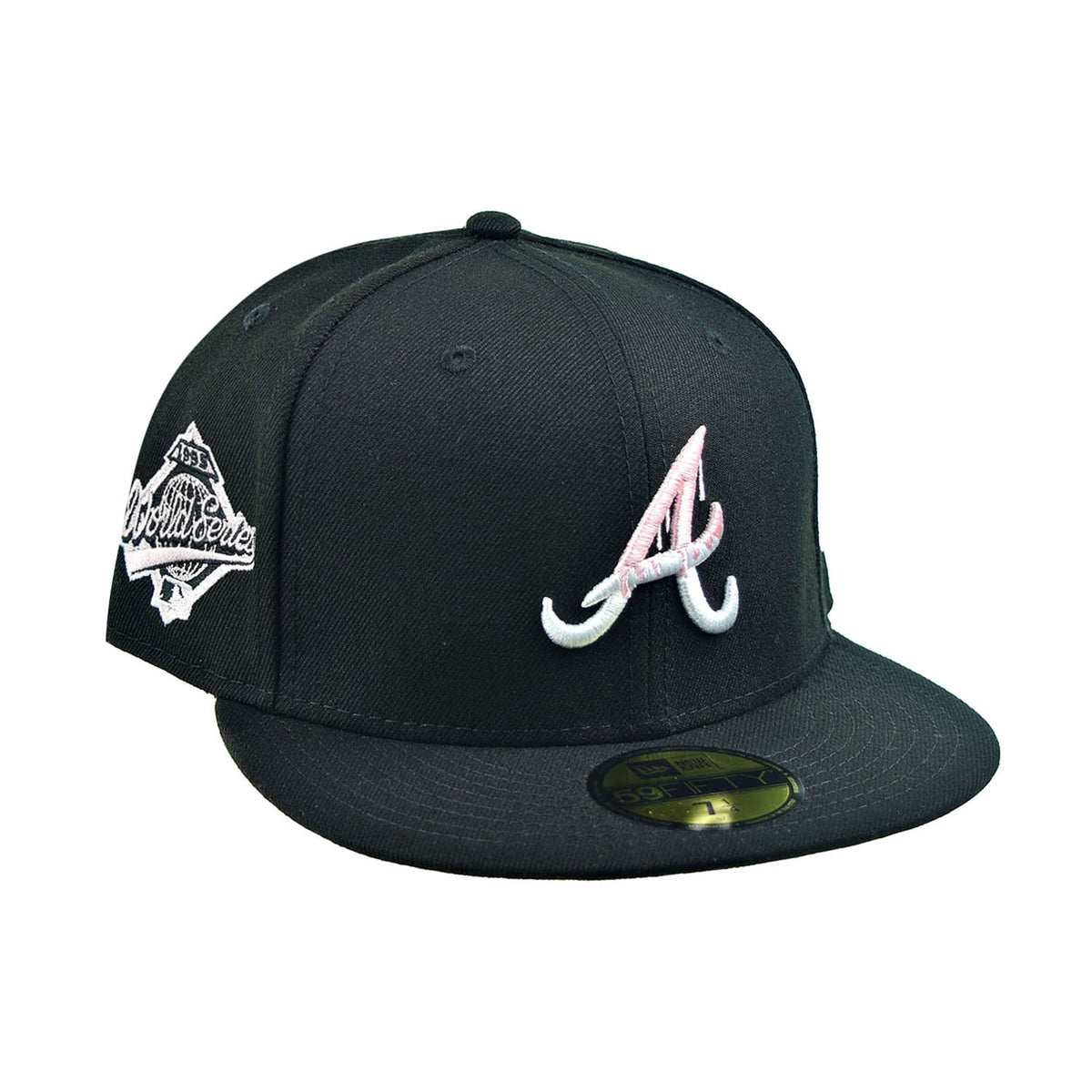 Black braves fitted hat Clearance