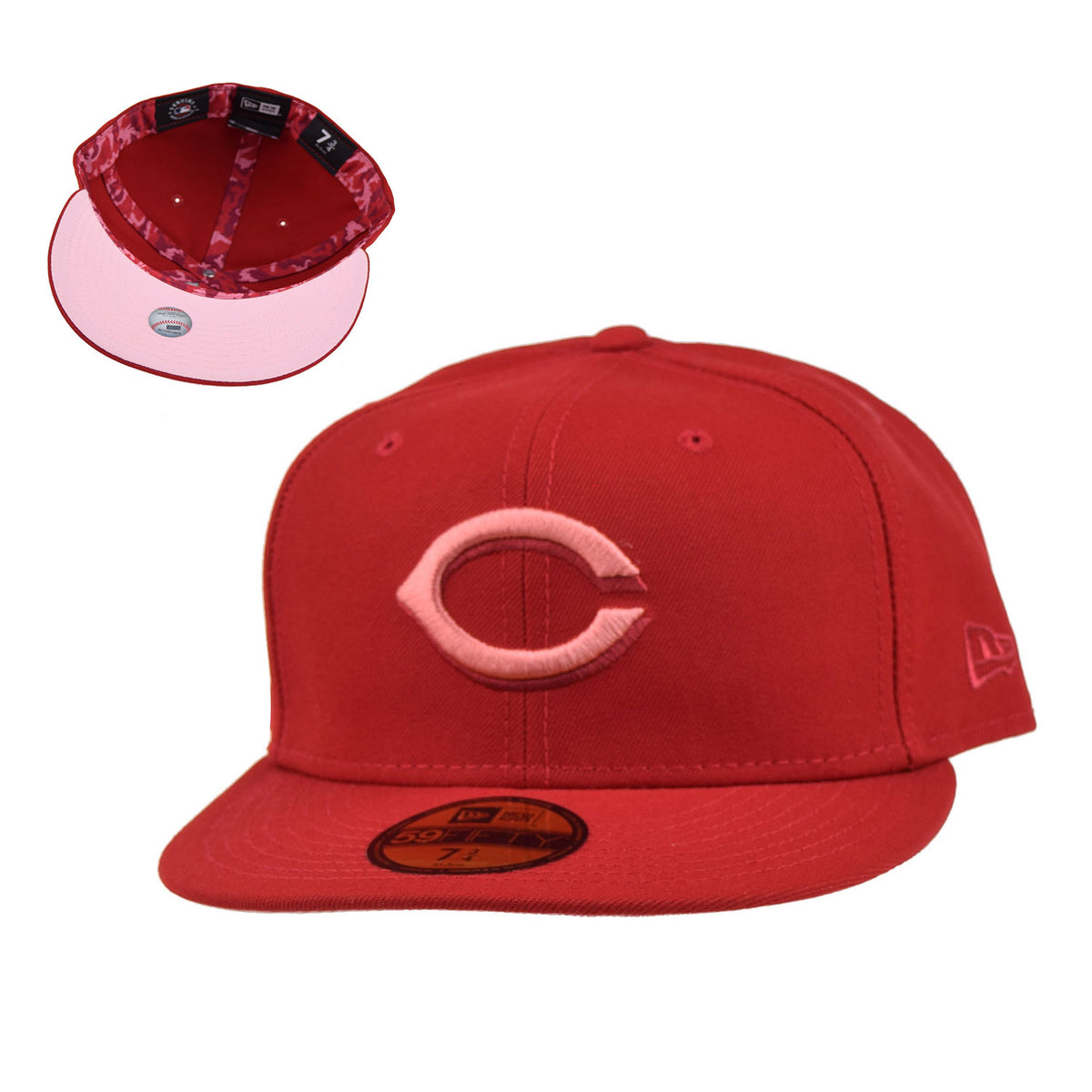 Cincinnati Reds Hat Baseball Cap Fitted 7 5/8 Mitchell & Ness White MLB  Retro