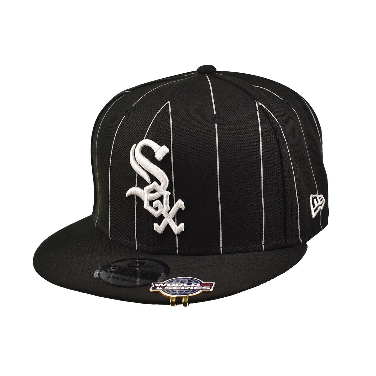 Chicago White Sox New Era Pinstripe Shorts - Black Small