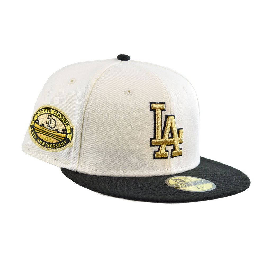 New Era Los Angeles Dodger CITY ICON 59Fifty Fitted Hat Beige-Black