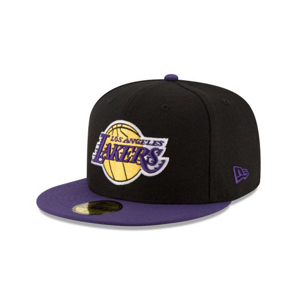 Shop New Era 59Fifty Los Angeles Lakers 2 Tone Fitted Hat 70343677 black