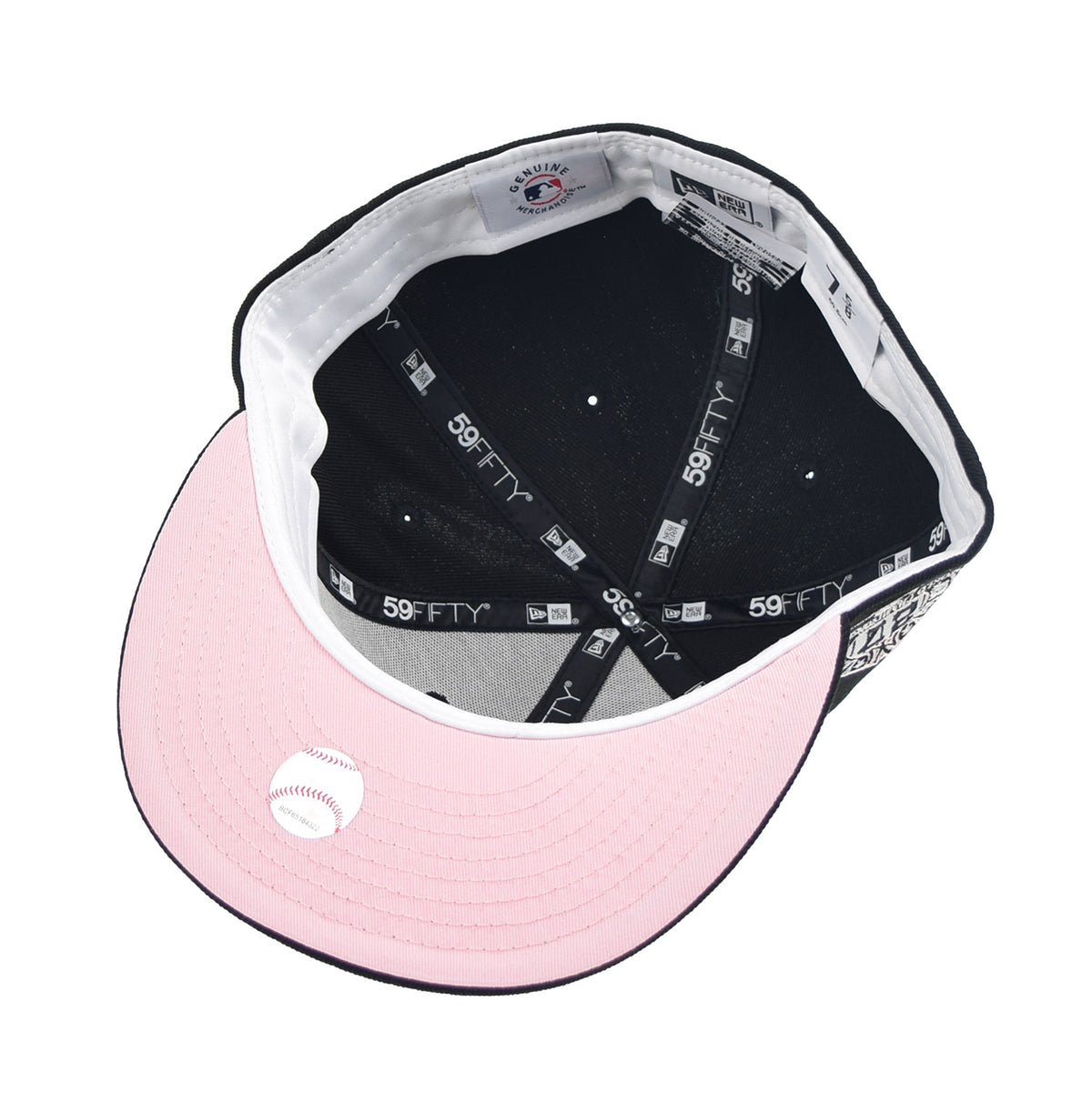 New Era New York Yankees World Championships Men's Fitted Hat Black-Pink Bottom