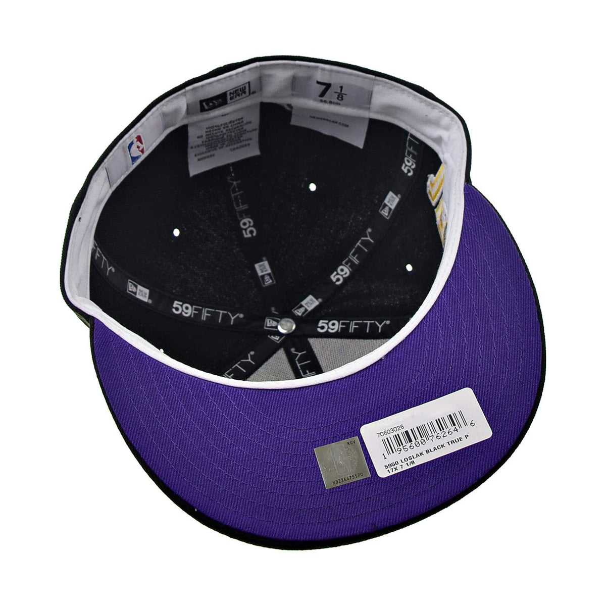 New Era 59Fifty Los Angeles Lakers 17x Purple Bottom Men's Fitted Hat Black