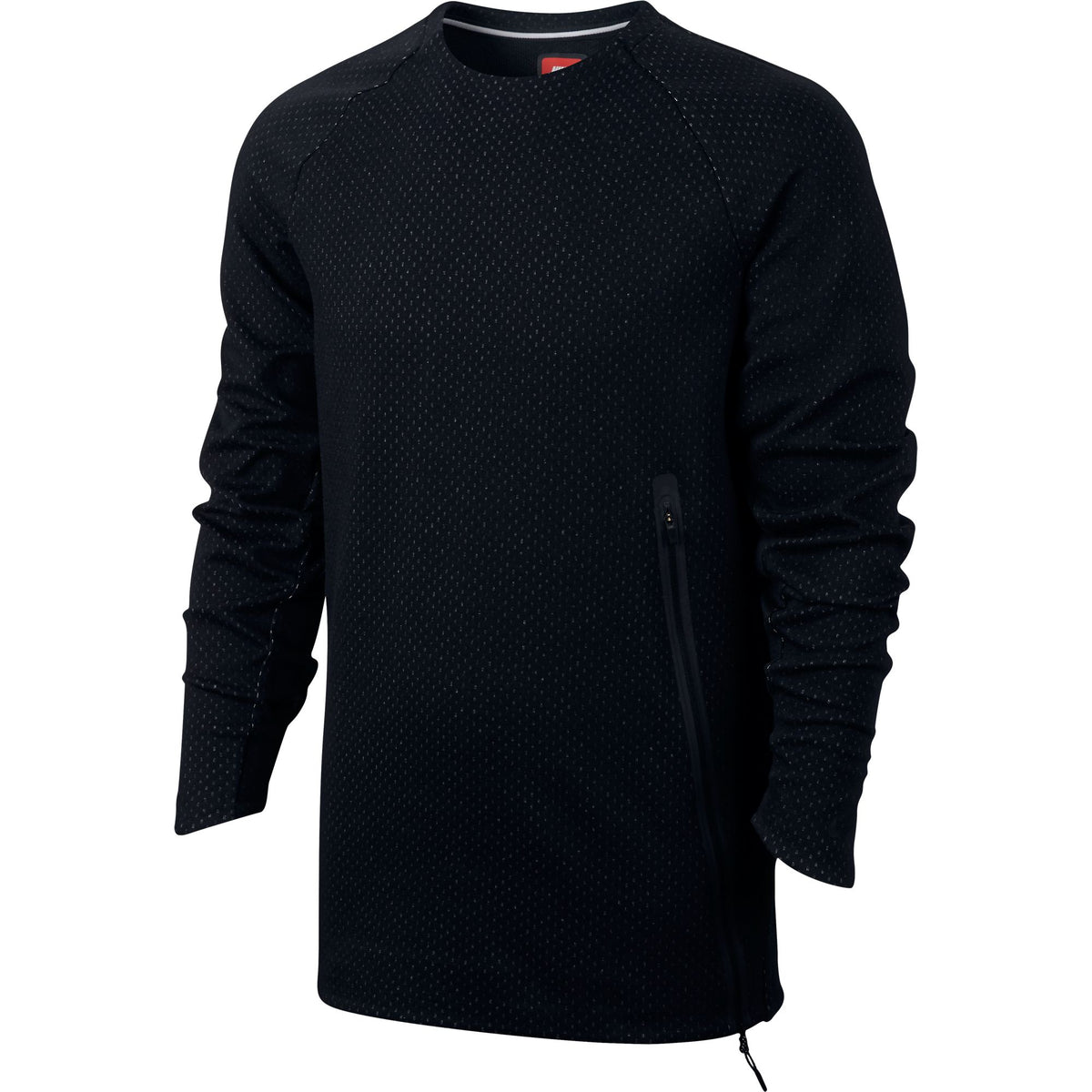 nike tech fleece crew neck sweat in black