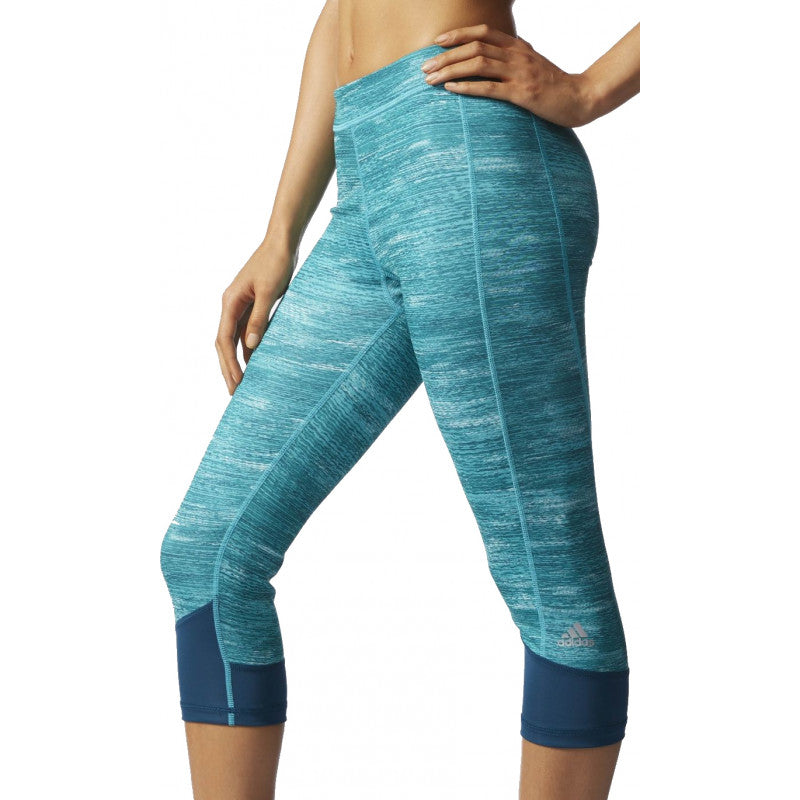 Adidas Techfit Printed Heather Women's Capris Green/Silver