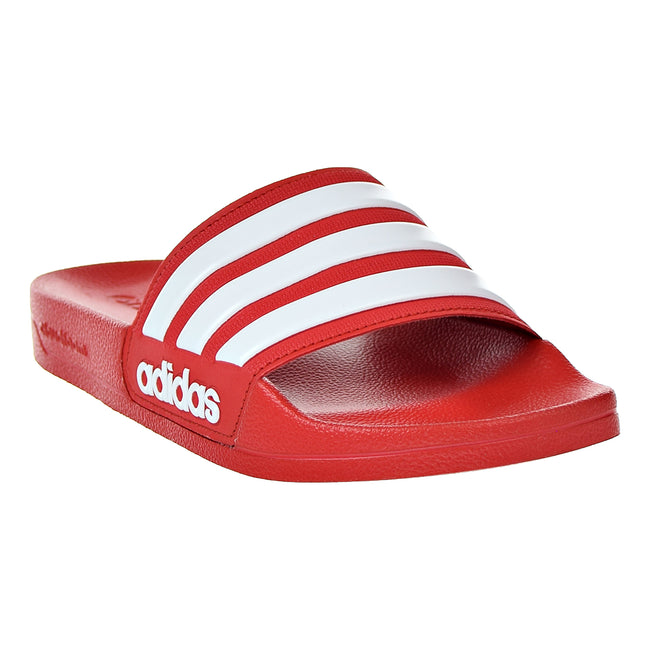 Adidas Adilette Cloudfoam Mens Slides Scarlet/White