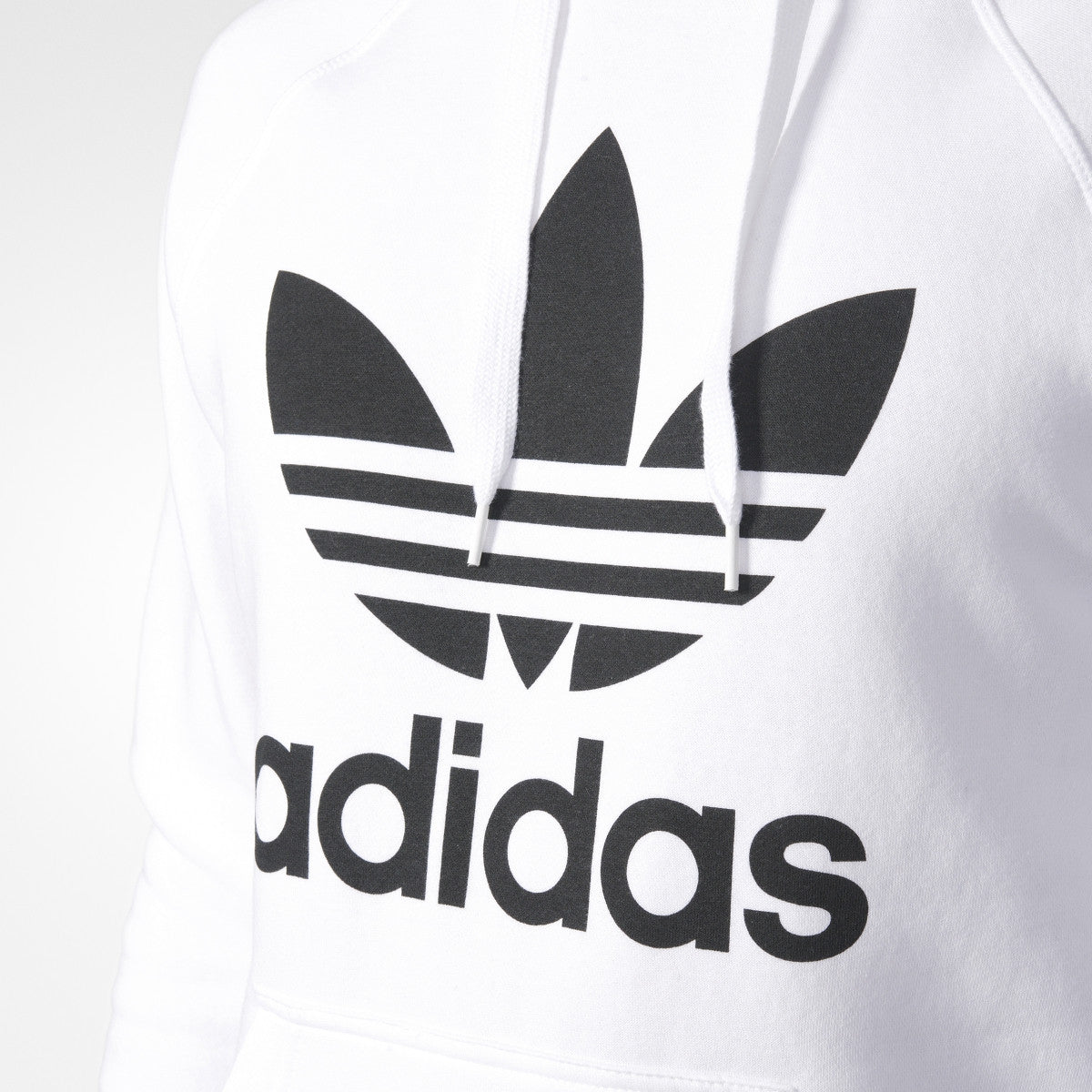 Adidas Originals White/Black Men\'s Trefoil Hoodie Longsleeve