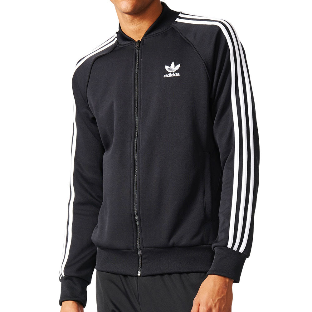 Adidas superstar black and white track top Clearance
