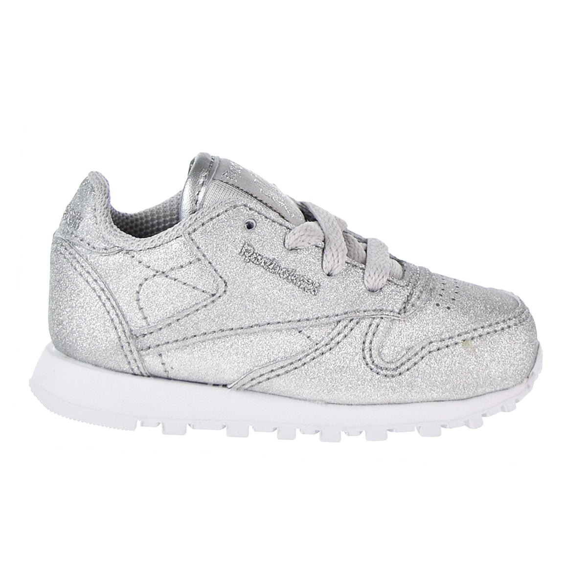 Reebok Classic Leather Toddler's Shoes Silver Metallic/Snow