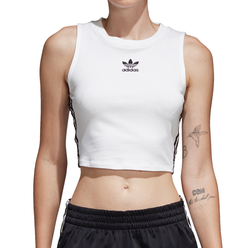 Gemarkeerd kalkoen Oxideren Adidas Originals Trefoil Women's Athletic Casual Crop Top White/Black