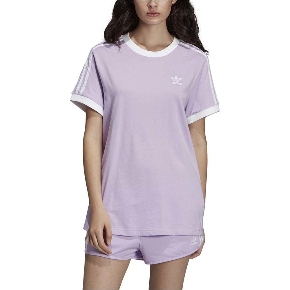 Adidas Women\'s Originals Purple Glow Tee 3-Stripes