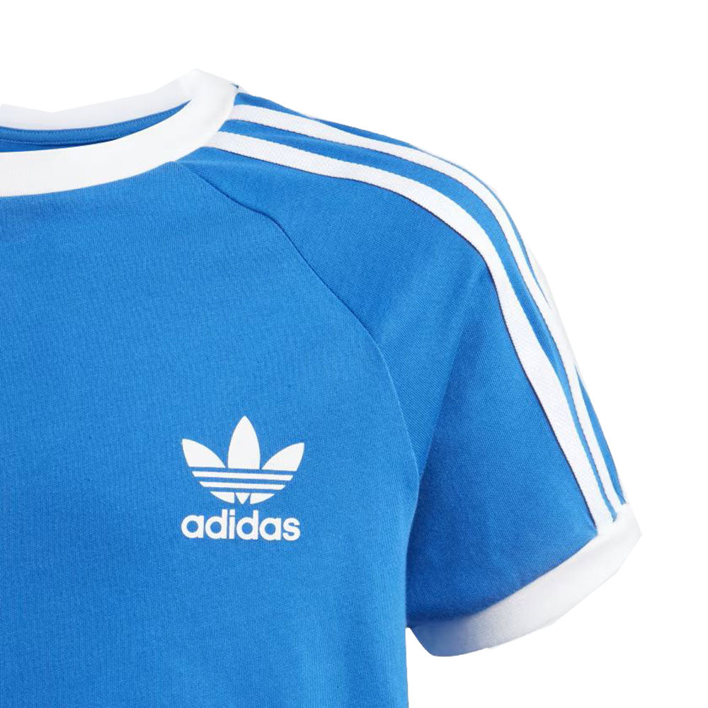 Adidas Blue Tee 3-Stripes Kids\' Bird-White Blue