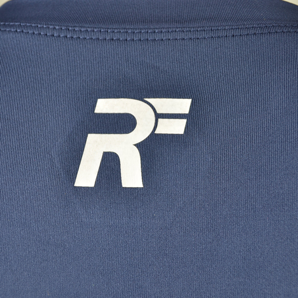 RunFlyte Men's Basics Short Sleeve Moisture-Wicking T-Shirt Navy Blue/White