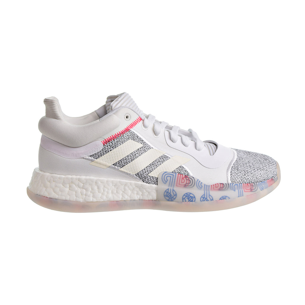 Adidas Marquee Boost Low Men's Basketball Shoes Cloud White/Off White/Shock Cyan