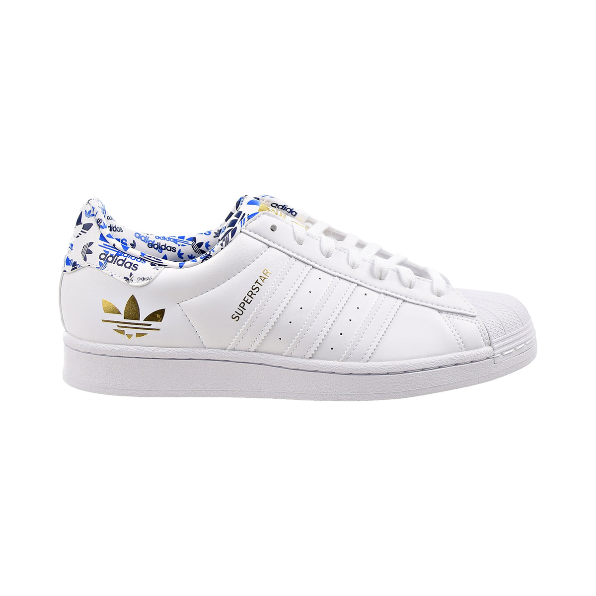 Adidas Superstar Metallic-Blue White-Gold Shoes Cloud Men\'s