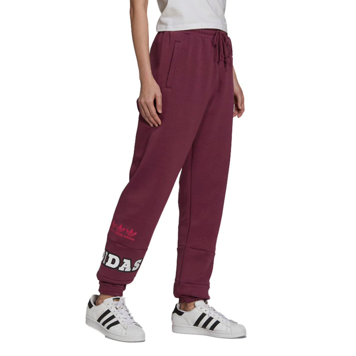 burgundy adidas pants womens