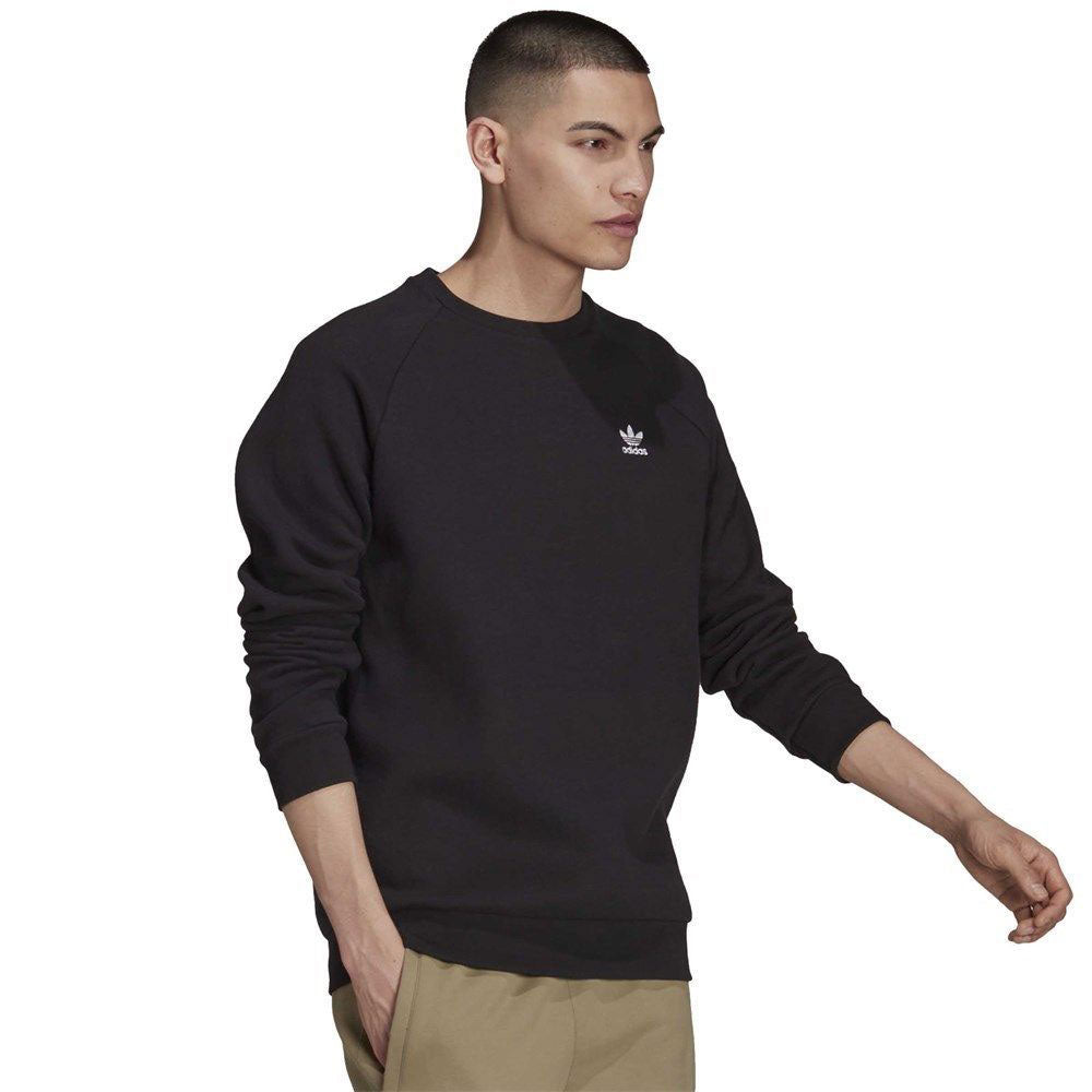 Adidas Black Men\'s Trefoil Crewneck Adicolor Sweatshirt Essentials