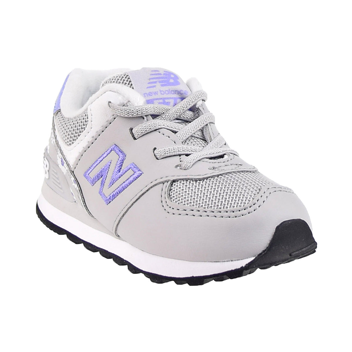 New 574 Bungee Toddler's Shoes White-Grey-Purple