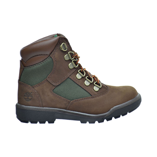 Timberland 6 Inch F/L Field Little Kid's Boots Brown Nubuck/Green