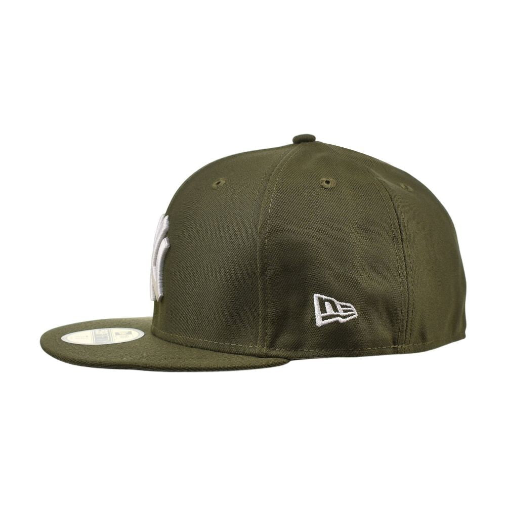 New Era NY Yankees 59Fifty Men's Fitted Hat Olive/White  11941965