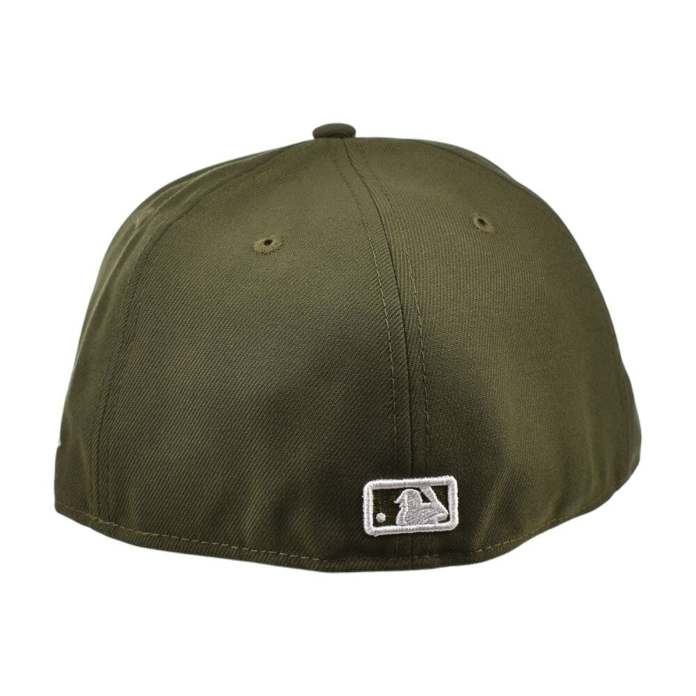 New Era NY Yankees 59Fifty Men's Fitted Hat Olive/White  11941965
