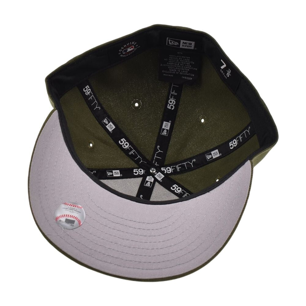 New Era NY Yankees 59Fifty Men's Fitted Hat Olive/White  11941965