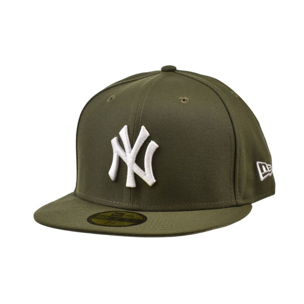 New Era NY Yankees 59Fifty Men's Fitted Hat Olive/White  11941965