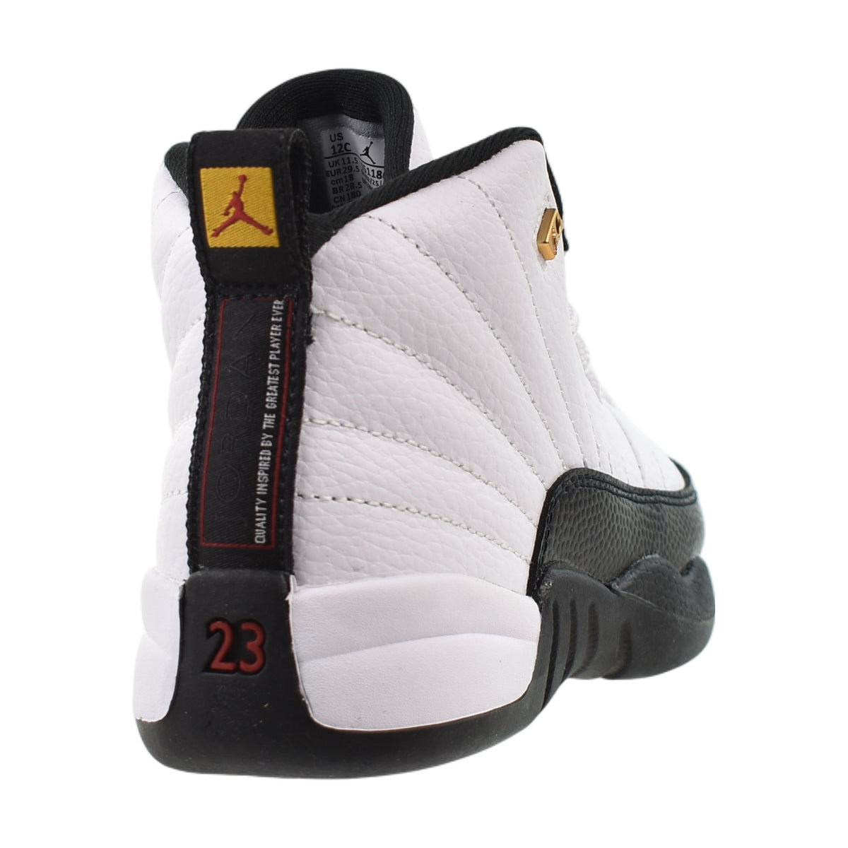 Jordan 12 Retro (PS) Little Kids' Shoes White/Black-Taxi  151186-117