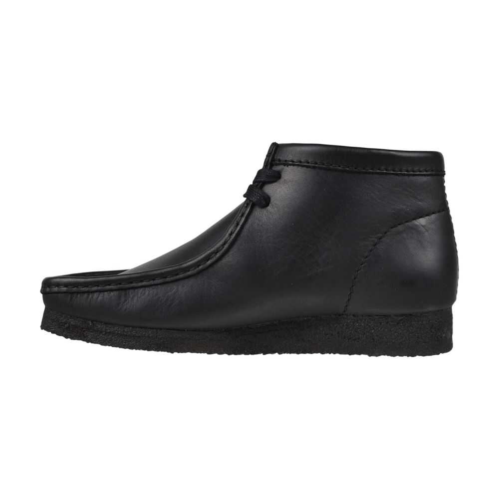 Clarks Wallabee Boot Men's Shoes Black Leather 26155512