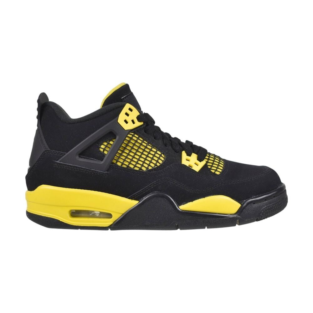 Jordan 4 Retro (GS) "Thunder" Big Kids Shoes Black/White-Yellow 408452-017