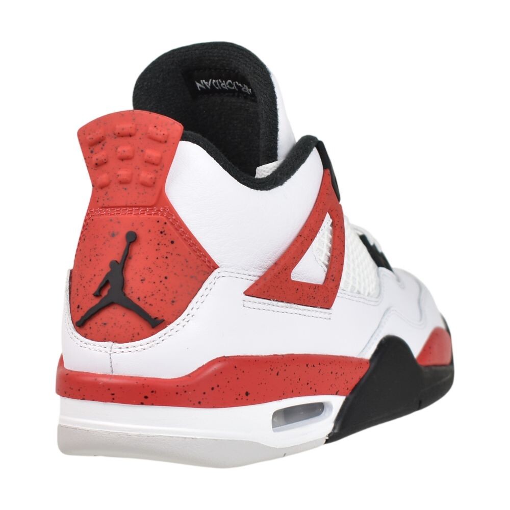 Air Jordan 4 Retro Big Kids' Shoes White/Black/Fire Red 408452-161