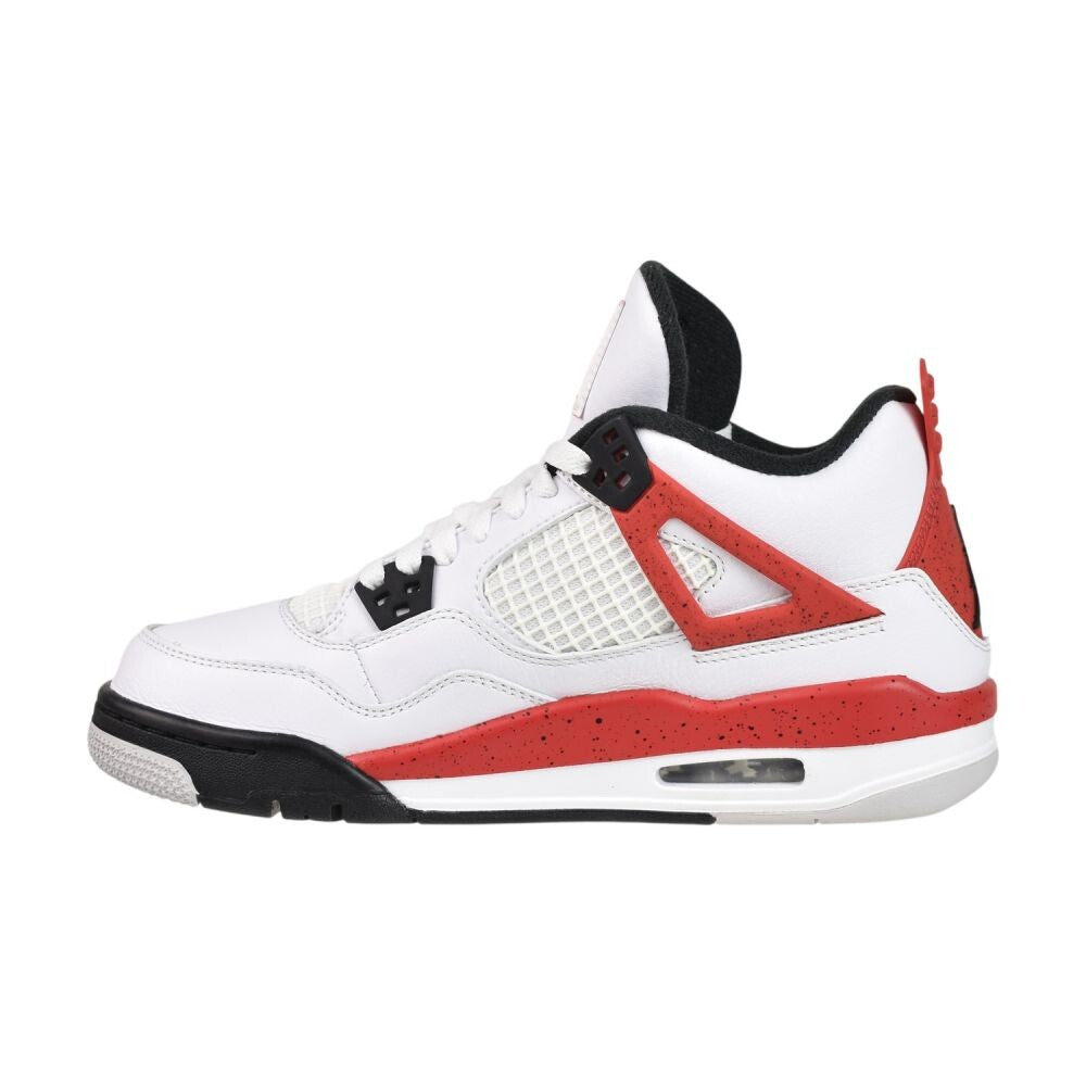 Air Jordan 4 Retro Big Kids' Shoes White/Black/Fire Red 408452-161
