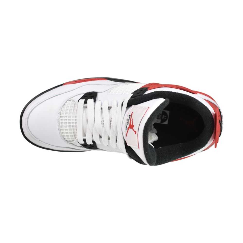 Air Jordan 4 Retro Big Kids' Shoes White/Black/Fire Red 408452-161