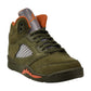 Air Jordan 5 Retro (PS) Little Kids' Shoes Olive Army-Solar Orange