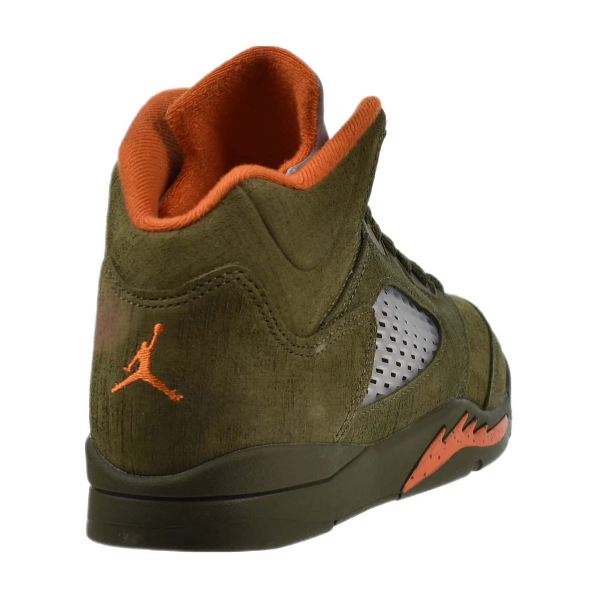 Air Jordan 5 Retro (PS) Little Kids' Shoes Olive Army-Solar Orange