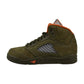 Air Jordan 5 Retro (PS) Little Kids' Shoes Olive Army-Solar Orange