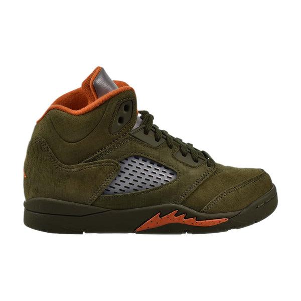 Air Jordan 5 Retro (PS) Little Kids' Shoes Olive Army-Solar Orange