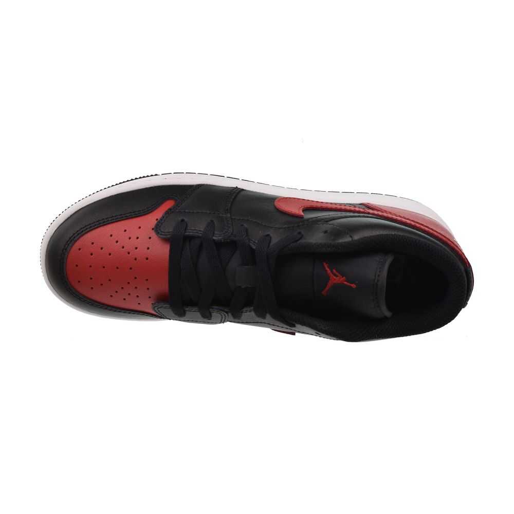 Jordan 1 Low (GS) Big Kids' Shoes Black/Varsity Red-White 553560-067