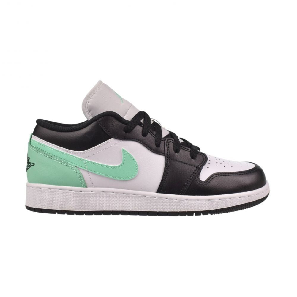 Air Jordan 1 Low (GS) Big Kids' Shoes White/Black-Green Glow 553560-131